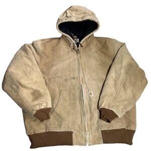 Carhartt Jacket Men’s Beige XL RN#14806 Made In The USA Barn Outside Farm J140